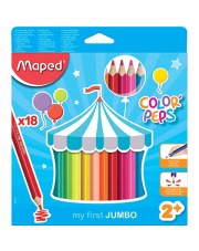 Kredki trójkątne Jumbo Maped Colorpeps 18 kolorów w etui kartonowym