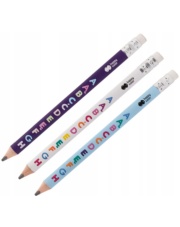 Ołówek trójkątny gruby z gumką Happy Color ABC do nauki pisania, 2B, 1szt