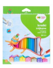 Kredki trójkątne HAPPY COLOR 24 kolory w etui kartonowym